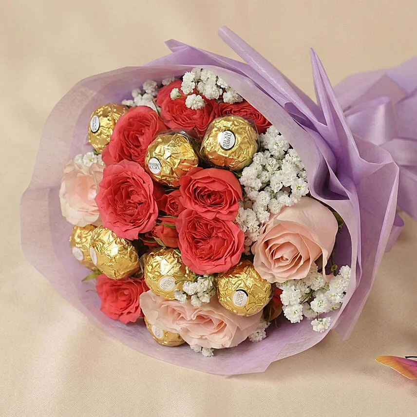 Roses With Delicious Chocolate for her
