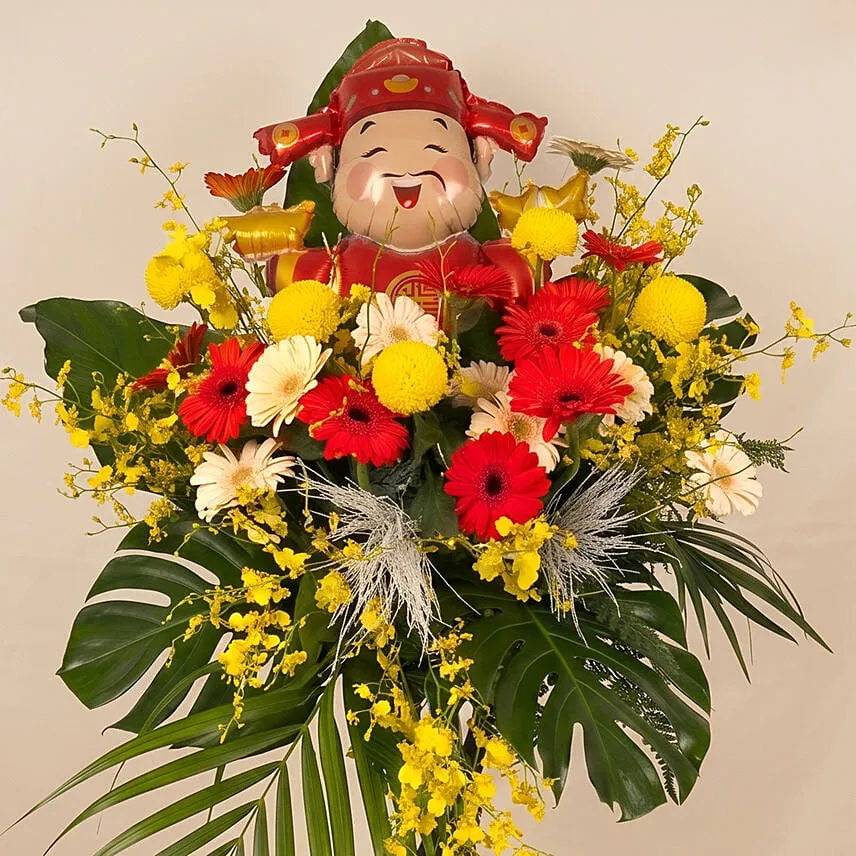 God of Fortune Prosperity Flower Stand