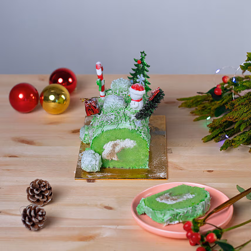 Xmas Pandan Log cake 500gm