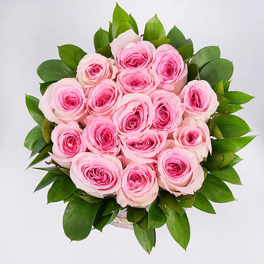 Beautiful Pink Roses Arrangement For Umrah Mubaraka