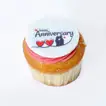 Delicious Vanilla Happy Anniversary Cupcakes - Set of 6