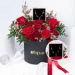 Exquisite Romantic Red Roses with Sterling Silver Love Necklace