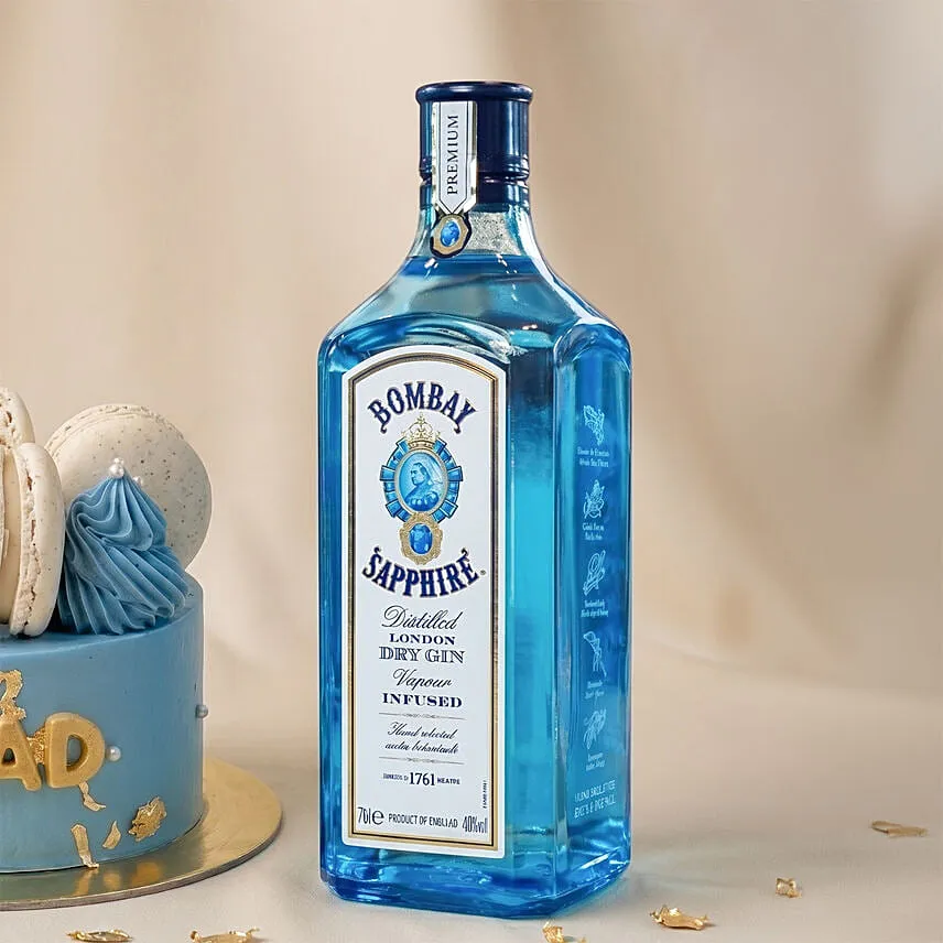 Bombay Sapphire Gin & Father's Day Macaron Cake Set