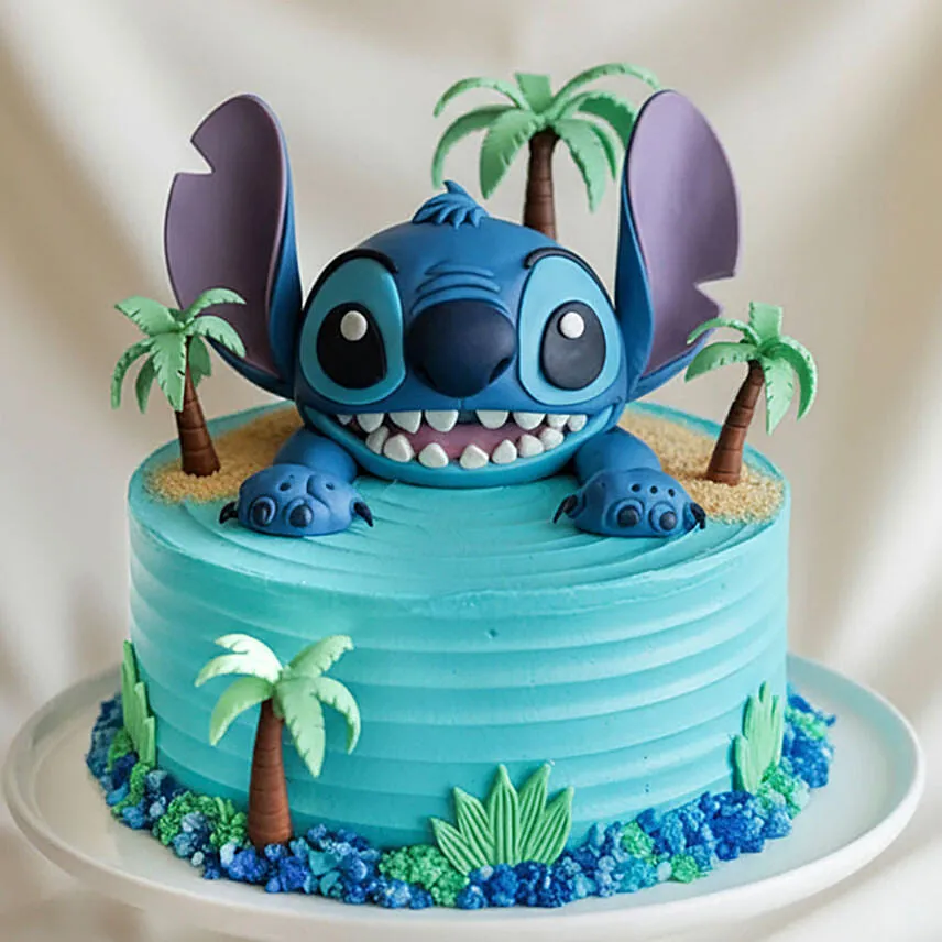 Lilo and Stitch Tropical Blue Character Chocolate Cake