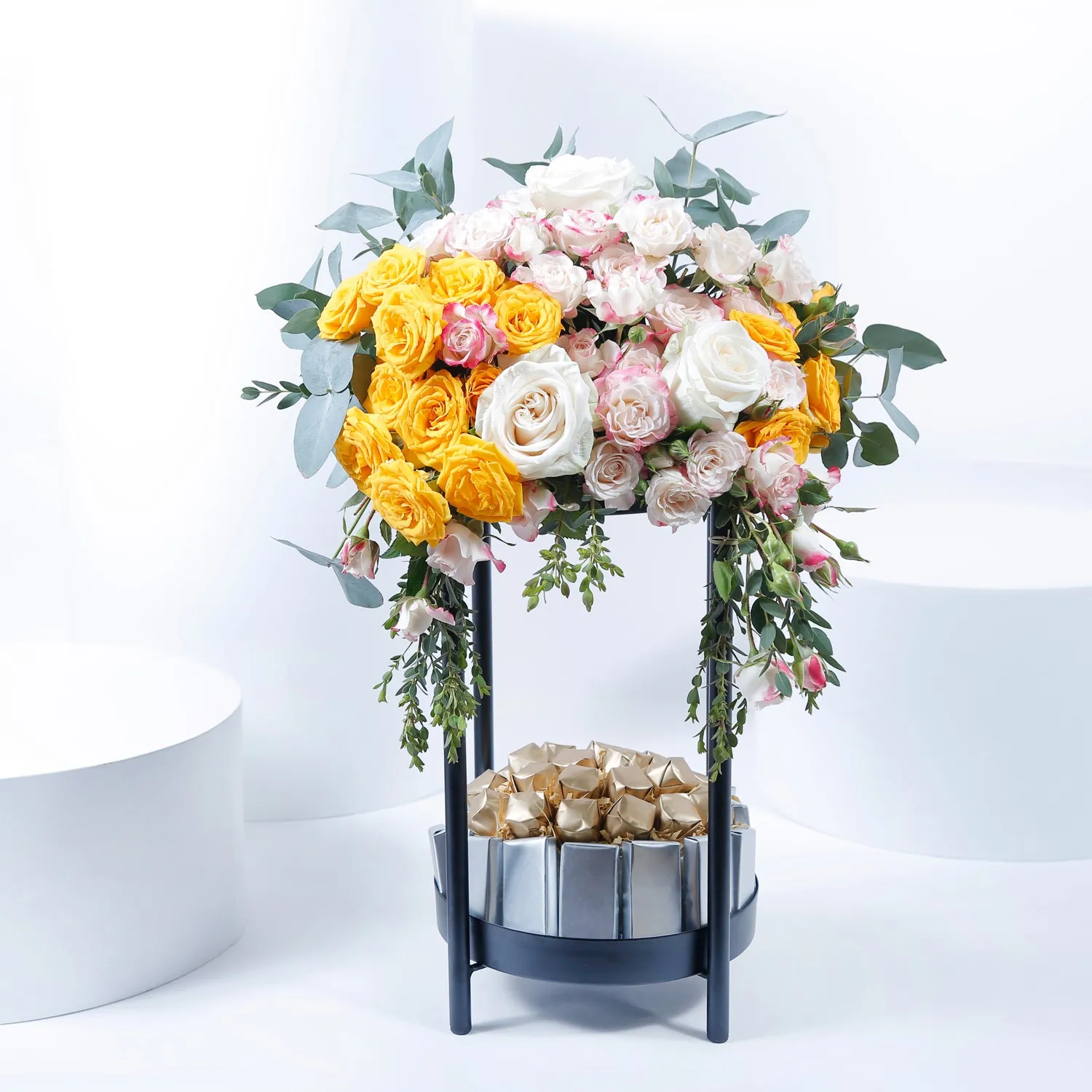 Bloom & Treats Luxury Floral and Chocolate Tower