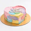 Rainbow Love Heart-Shaped Chocolate Birthday Cake