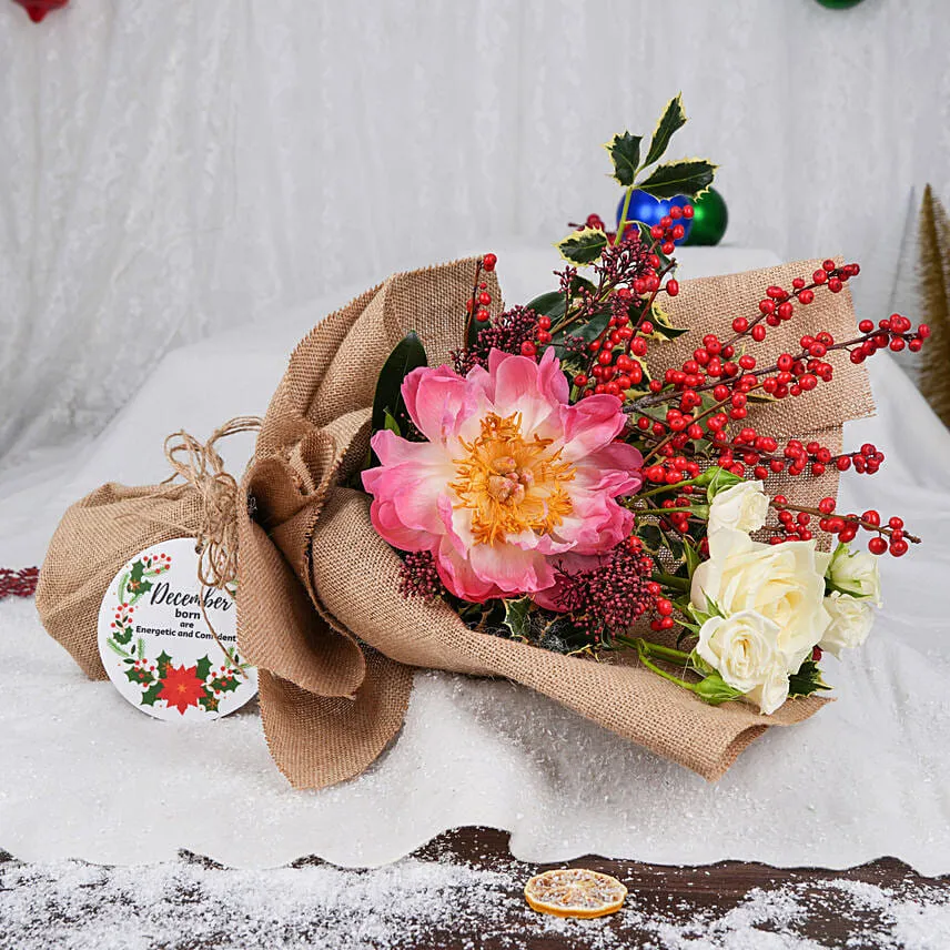 December Birthday Flower Bouquet
