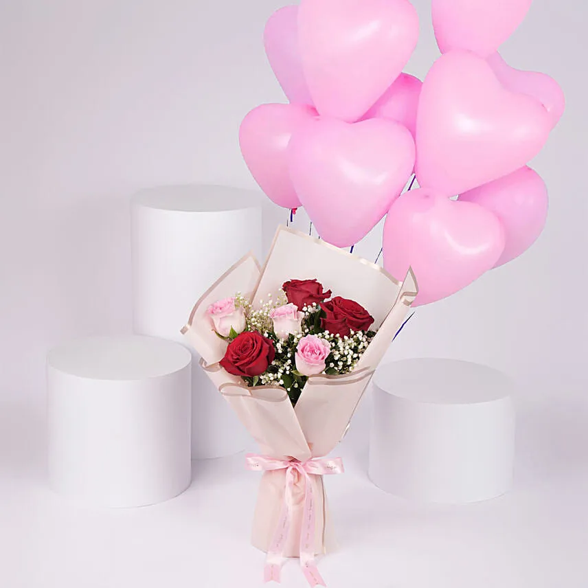 Pink Balloons With Flowers