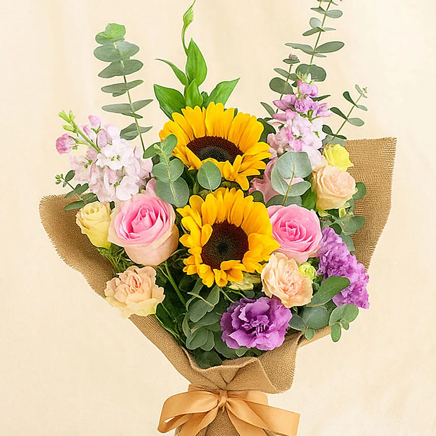 Joyous Mixed Flowers Bouquet