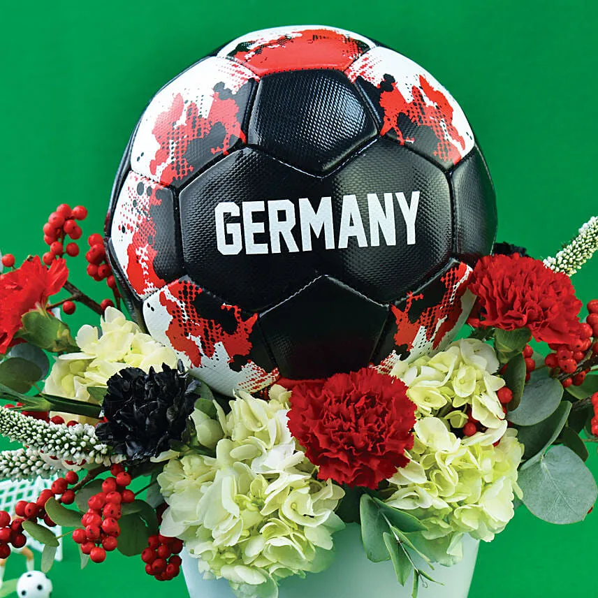 Football with Mixed Flowers