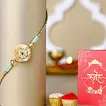 Delicious Honey Cake with Elegant Ethnic Rakhi Gift Set