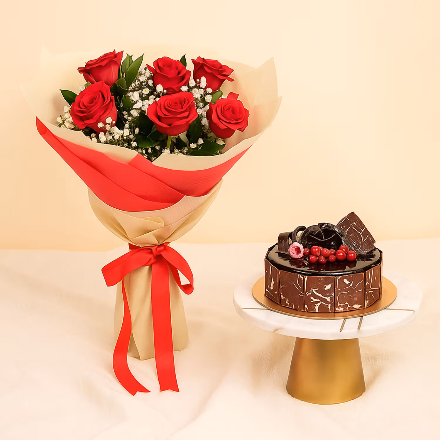 باقة ورود حمراء حب أبدي