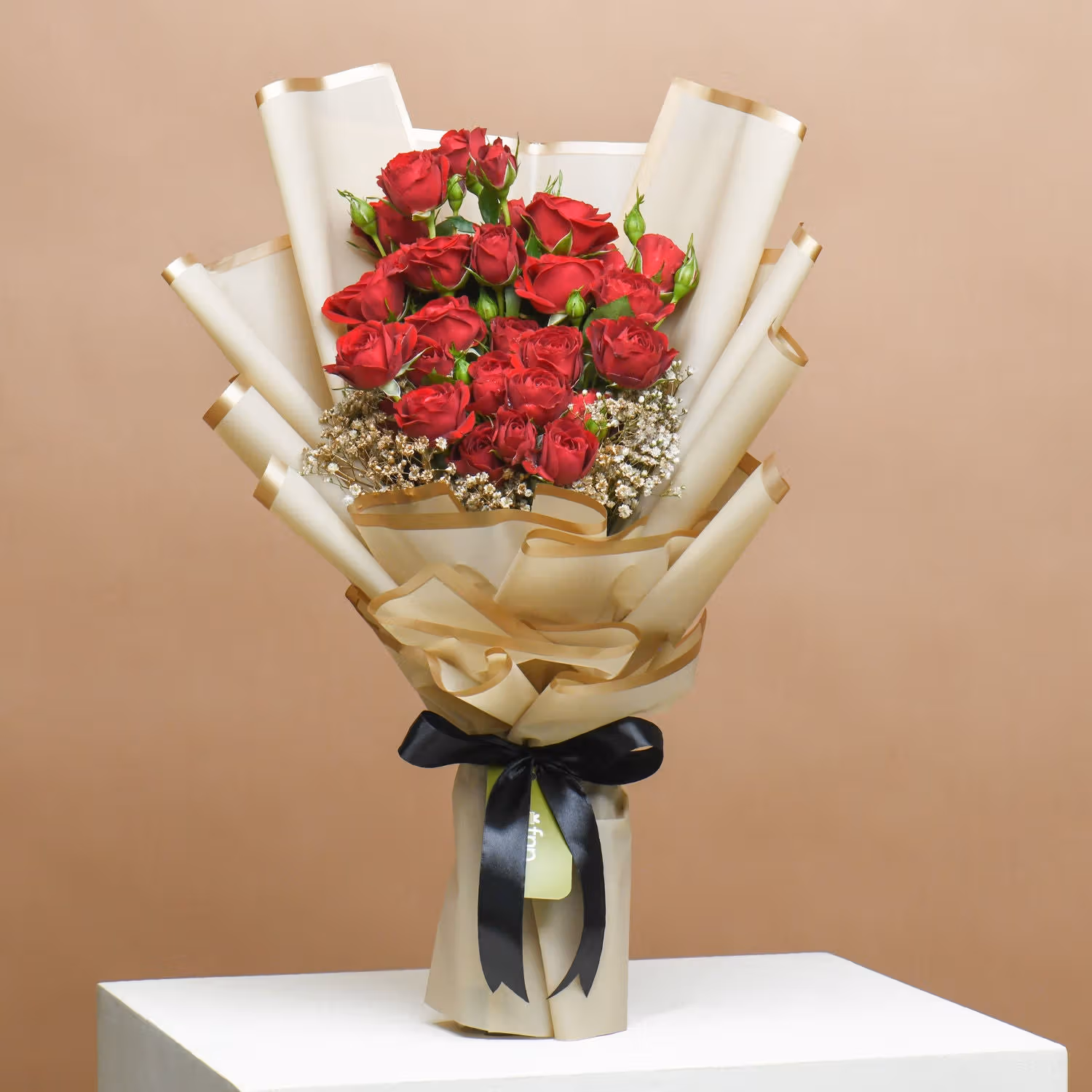 Crimson Elegance: Heartfelt Roses and Delightful Red Velvet Cake Combo