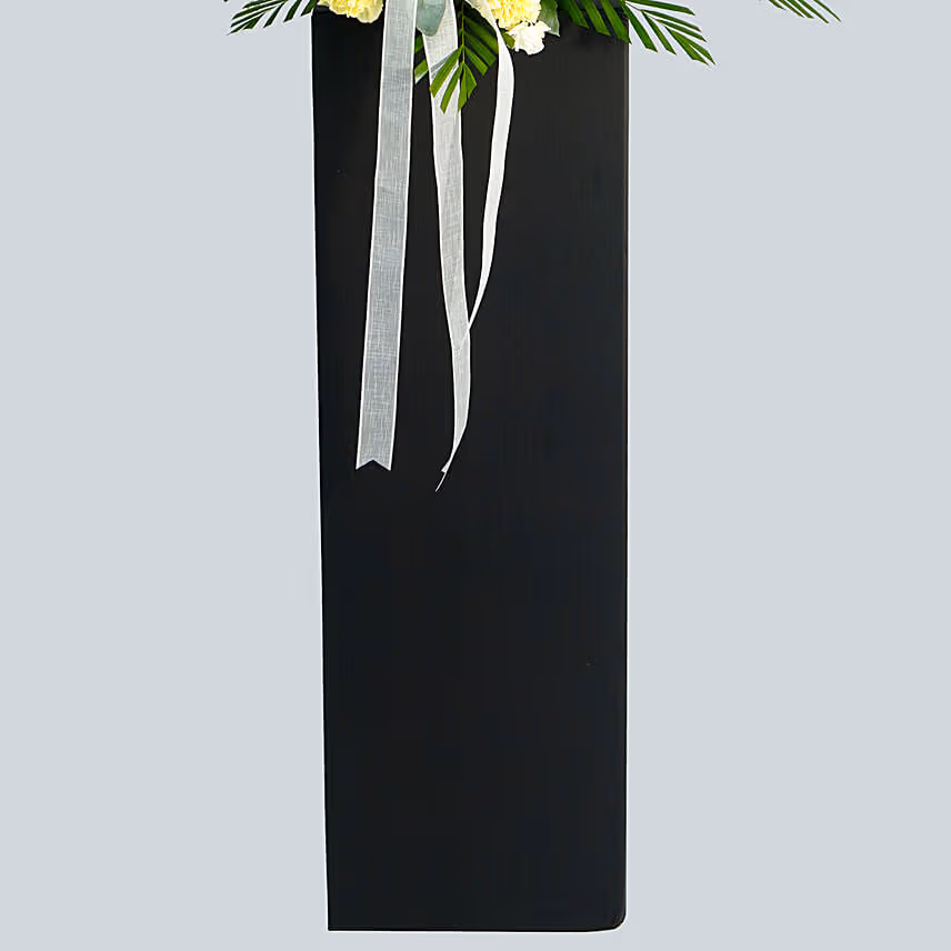 Bless Your Soul Condolence Mixed Flowers Black Stand