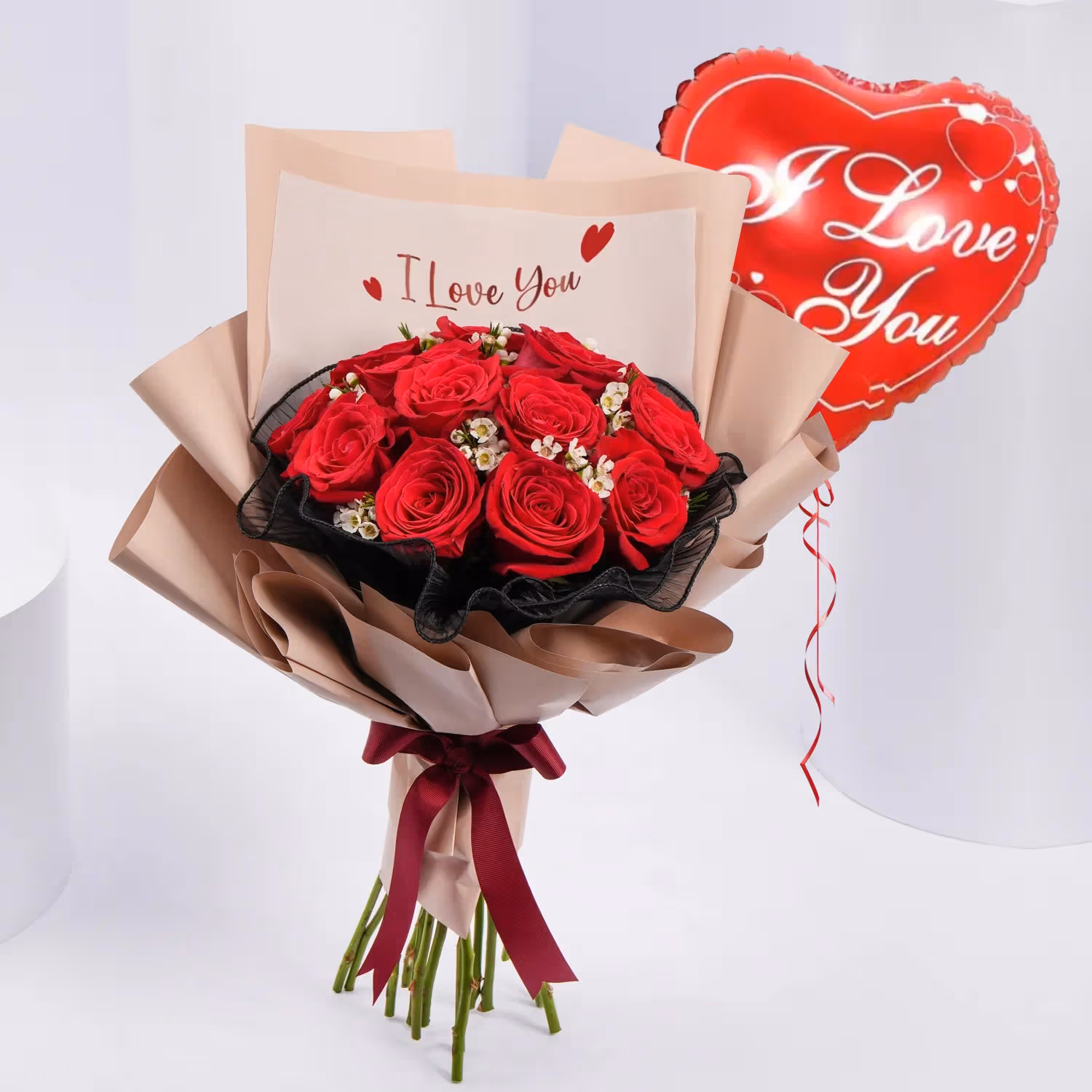 Elegant 15 Red Roses Bouquet - Bouquet