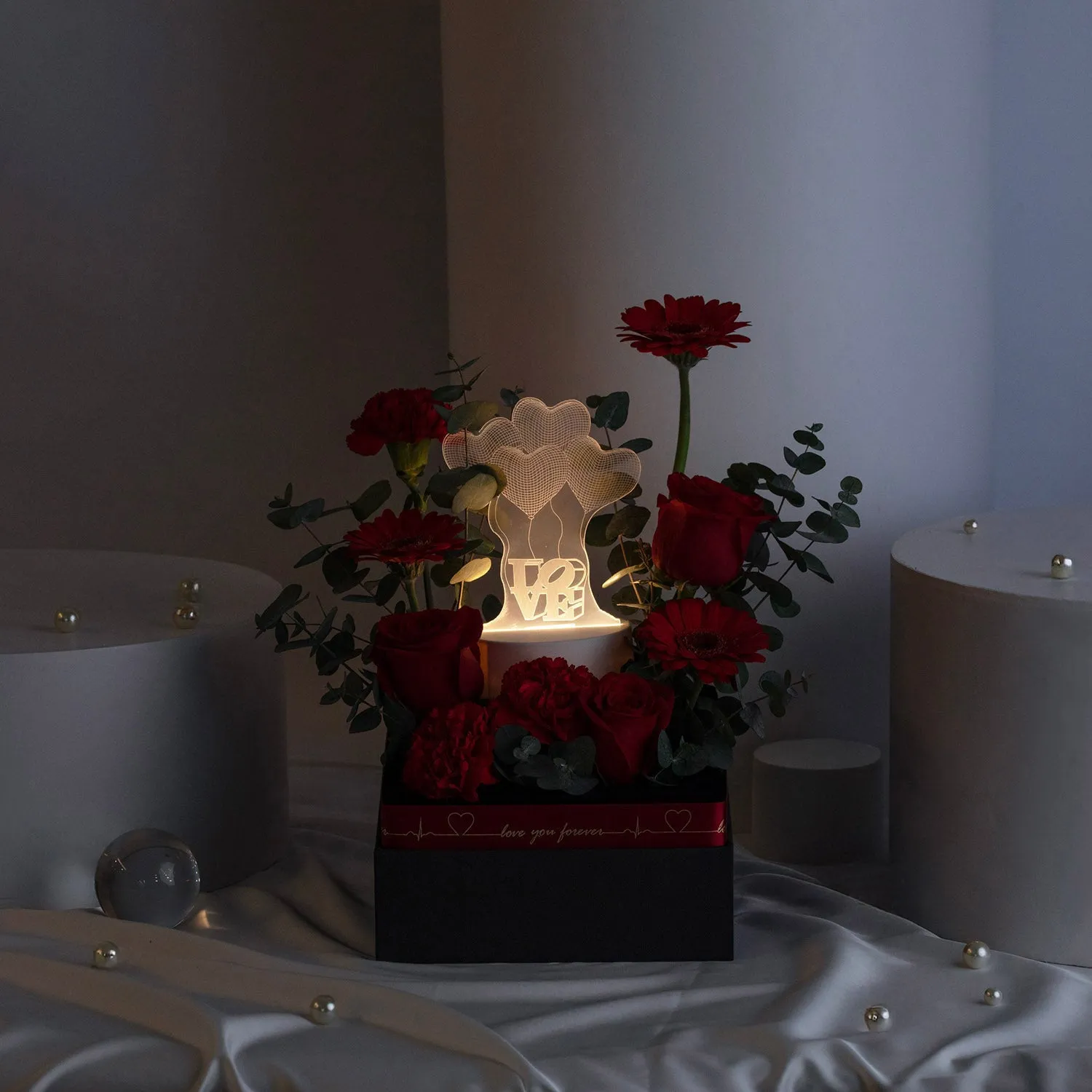 Evermore Rose & Love LED Enchantment - A Romantic Floral Gift Box
