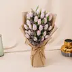 باقة ورد توليب زهري غلاف جوت