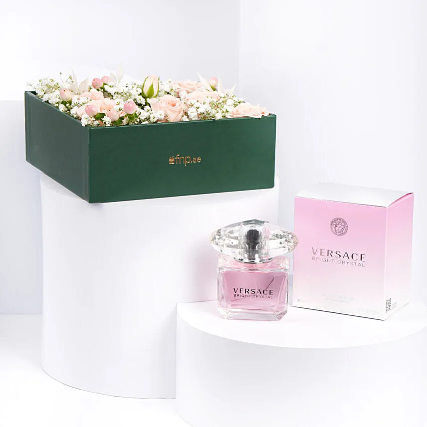 Versace Perfume and Flowers Box