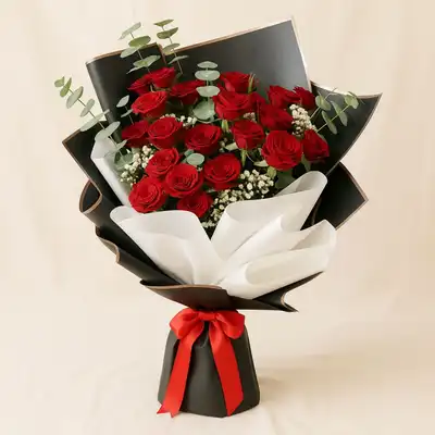 Red Crystal Baby Rose Bouquet