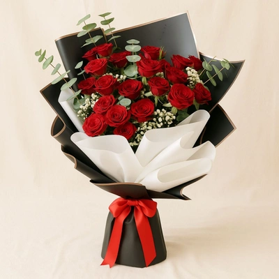 Red Crystal Baby Rose Bouquet