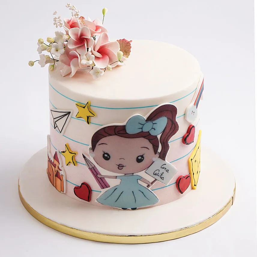 Luna the Little Dreamer Vanilla Cake