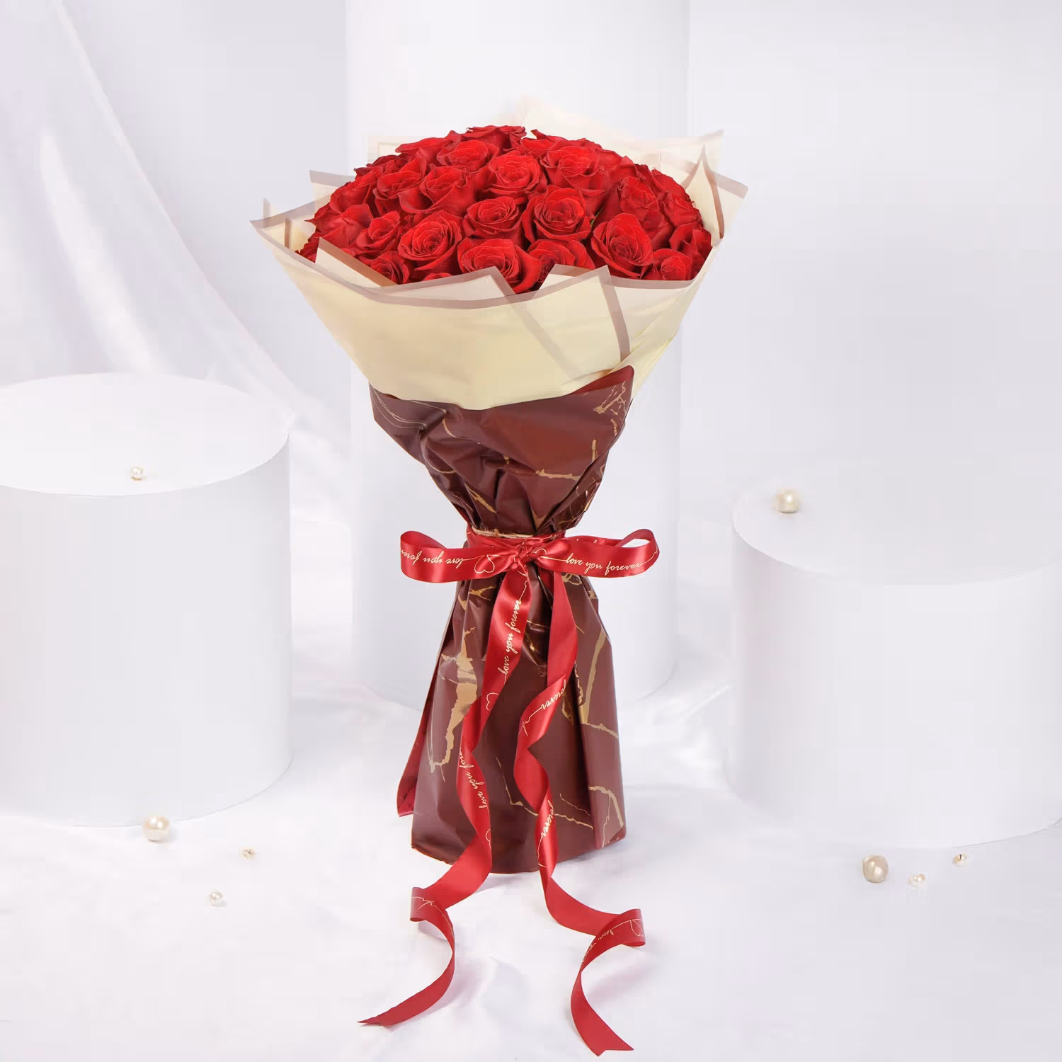 U & Me | Elegant 50 Red Roses Bouquet for Romantic Occasions