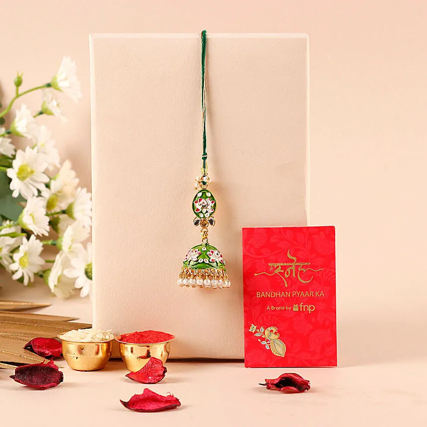 Sneh Designer Lumba Rakhi & Almonds