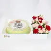 Elegant Umrah Mubarak Flower & Cake Gift Combo - Perfect Celebration Package