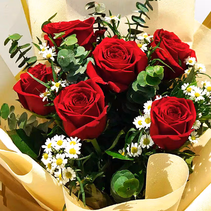 Red Roses Love Bunch With Teddy Bear