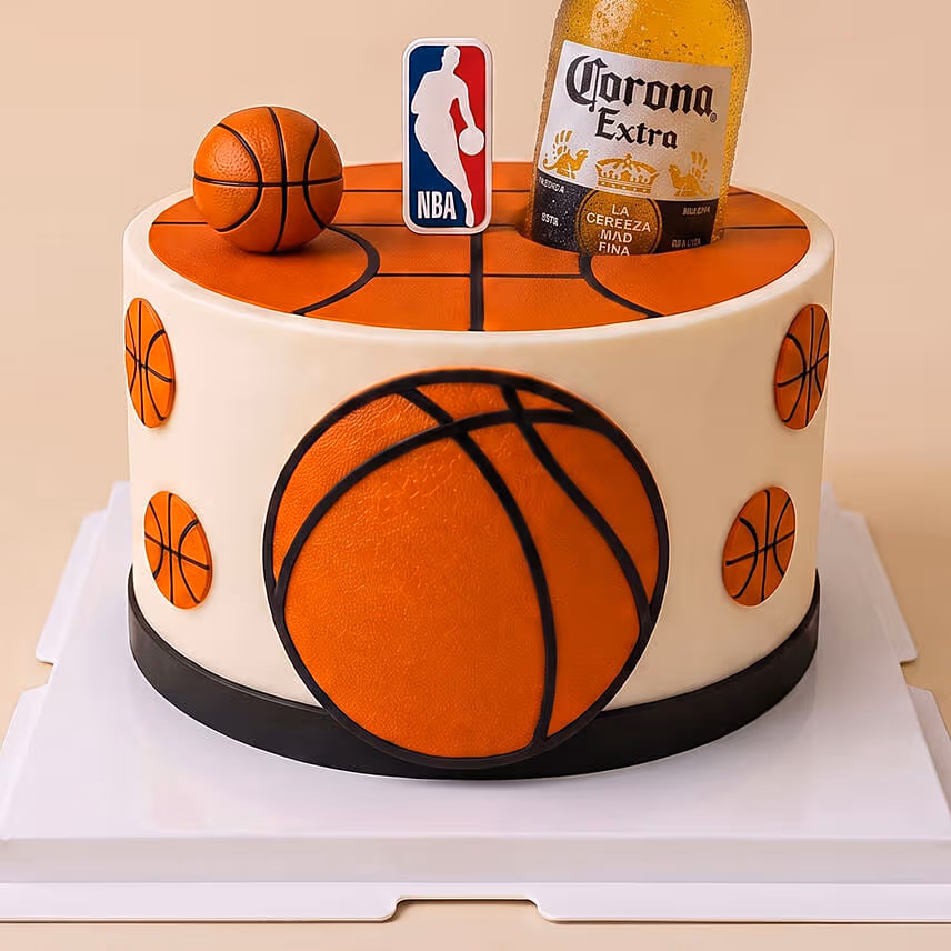 NBA & Corona Themed Chocolate Cake
