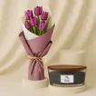 Evening Onyx: Elegant Dusk Petal Hand Bouquet with Fragrant Purple Tulips