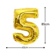 Large Gold Foil Number 5 Balloon - 85cm