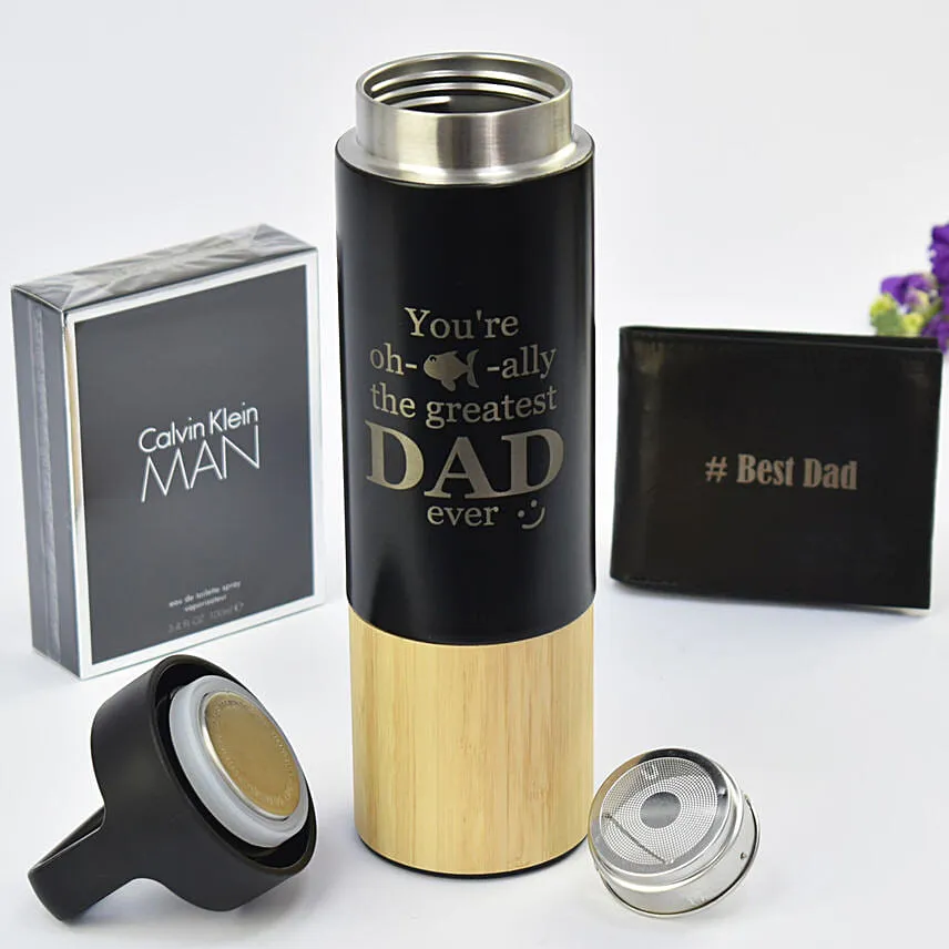 Officially Best Dad Premium Bottle With Perfume And Wallet