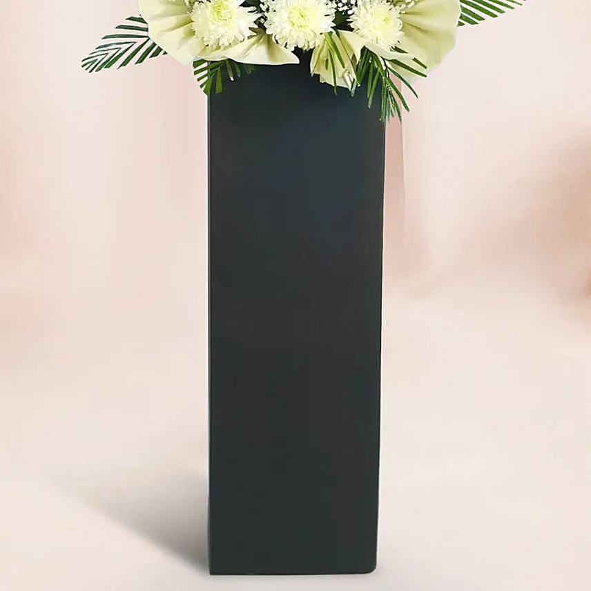 Eternal Condolence Mixed Flowers Black Stand