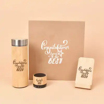 Eco-Friendly Bamboo Gift Box for Congratulations - Sustainable and Stylish