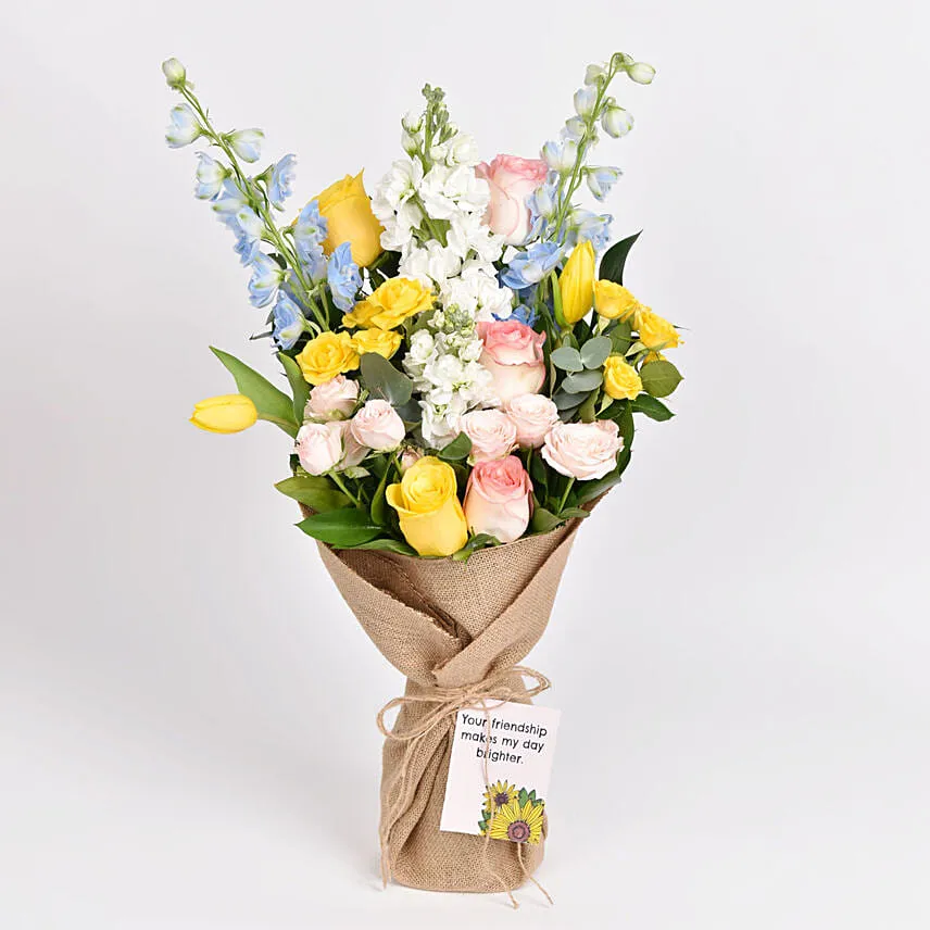 Rustic Pastel Garden Flower Bouquet