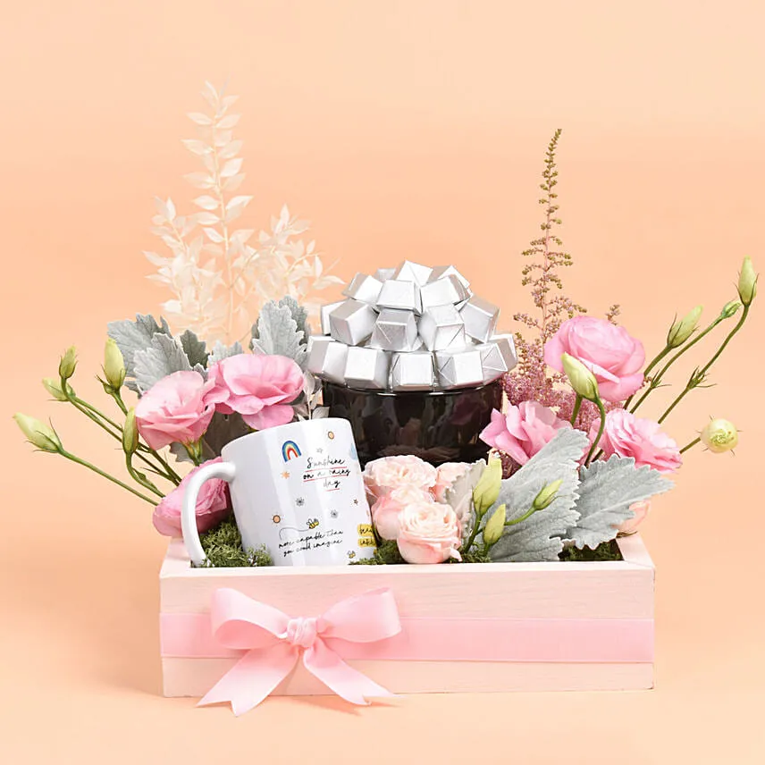 Thanks Sis Flower and Chocolate Tray