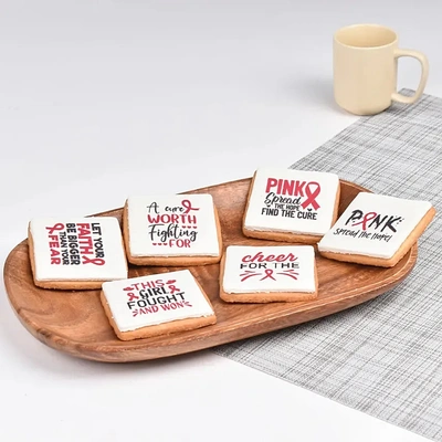 Pink October Square Butter Cookies