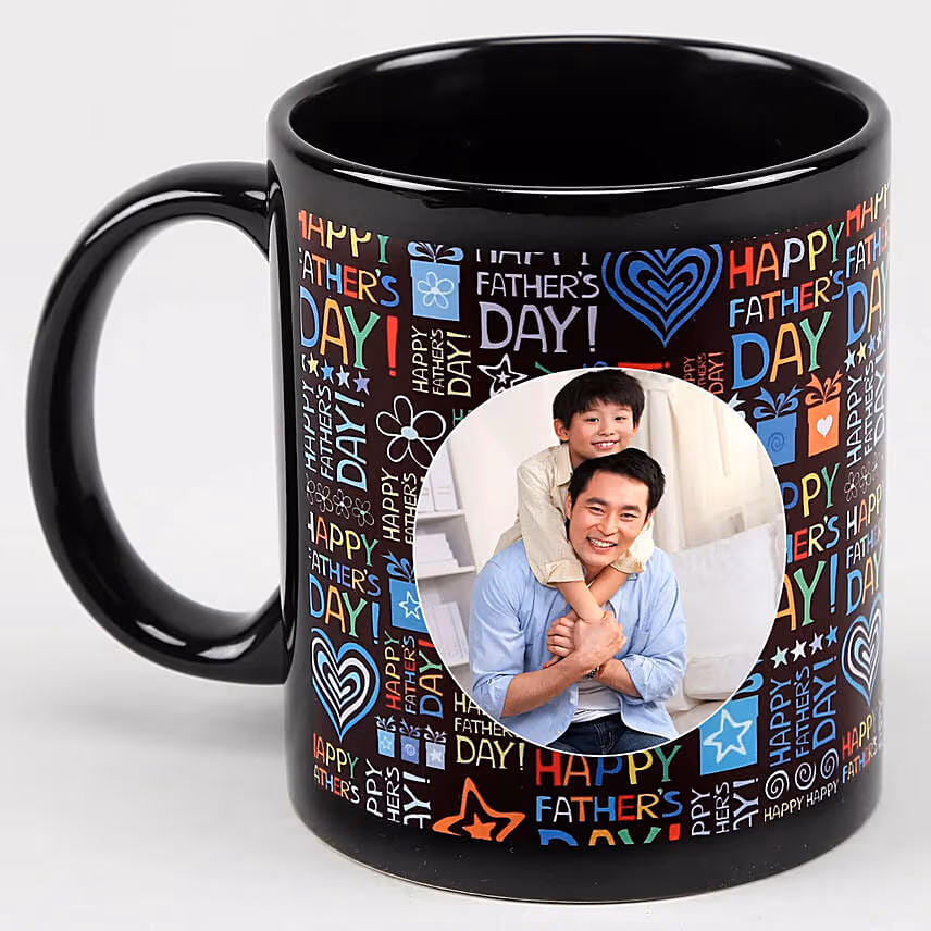 Personalised Black Mug for Dad Fathers Day Gift