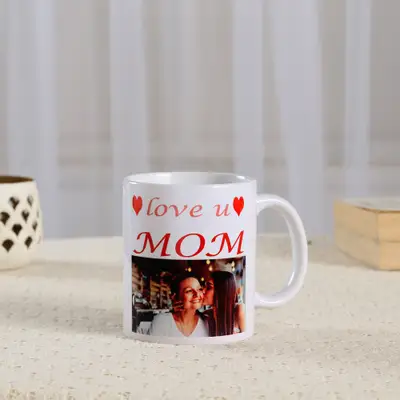 Love U Mom Personalised Picture Mug