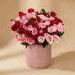 Sweet Embrace Red and Pink Spray Roses in Elegant Pink Vase - Arrangement
