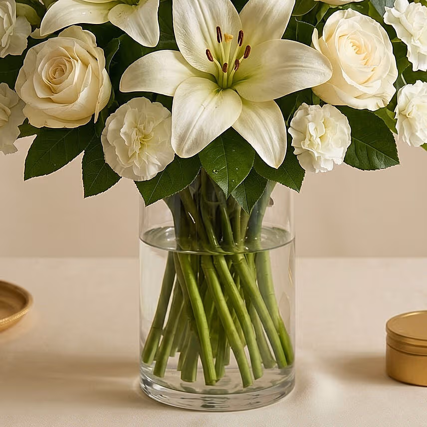Love For White Flowers Vase