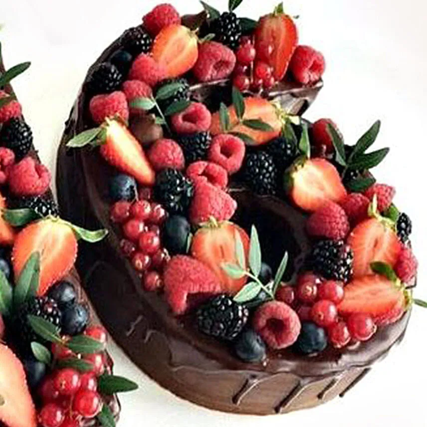 Number 16 Mixed Berries Chocolate Cake