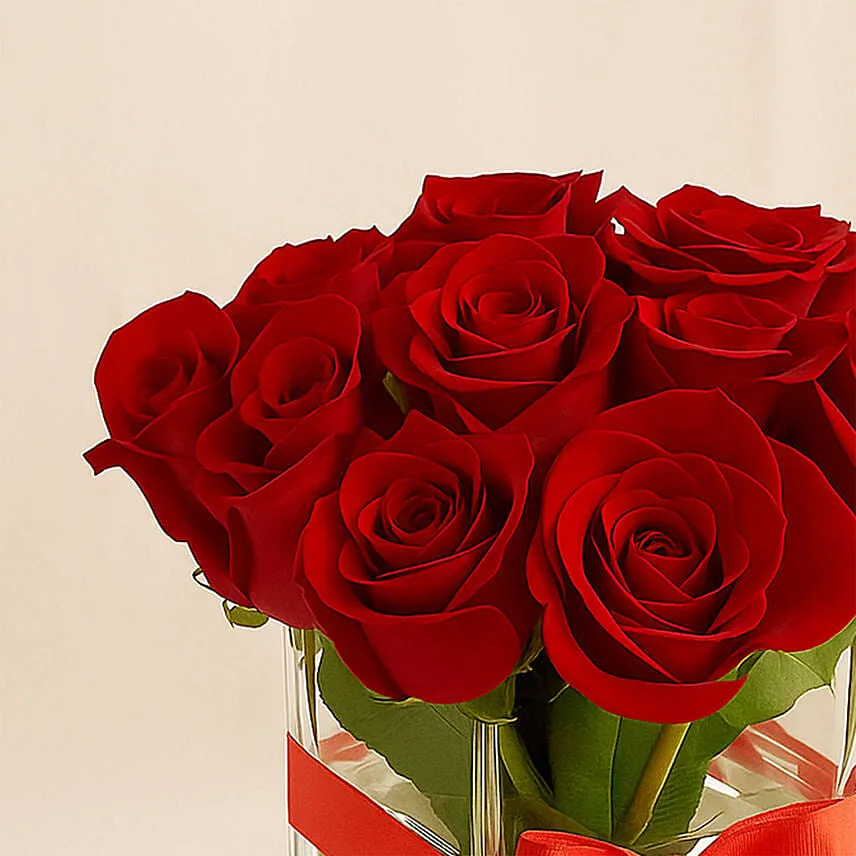 15 Red Roses Vase for Valentine's Day