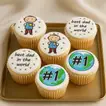 Celebrate with Our 'Best Dad in the World' Vanilla Fondant Cupcakes - Set of 6
