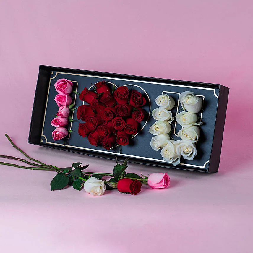 I Love You Mixed Roses Arrangement for Valentine