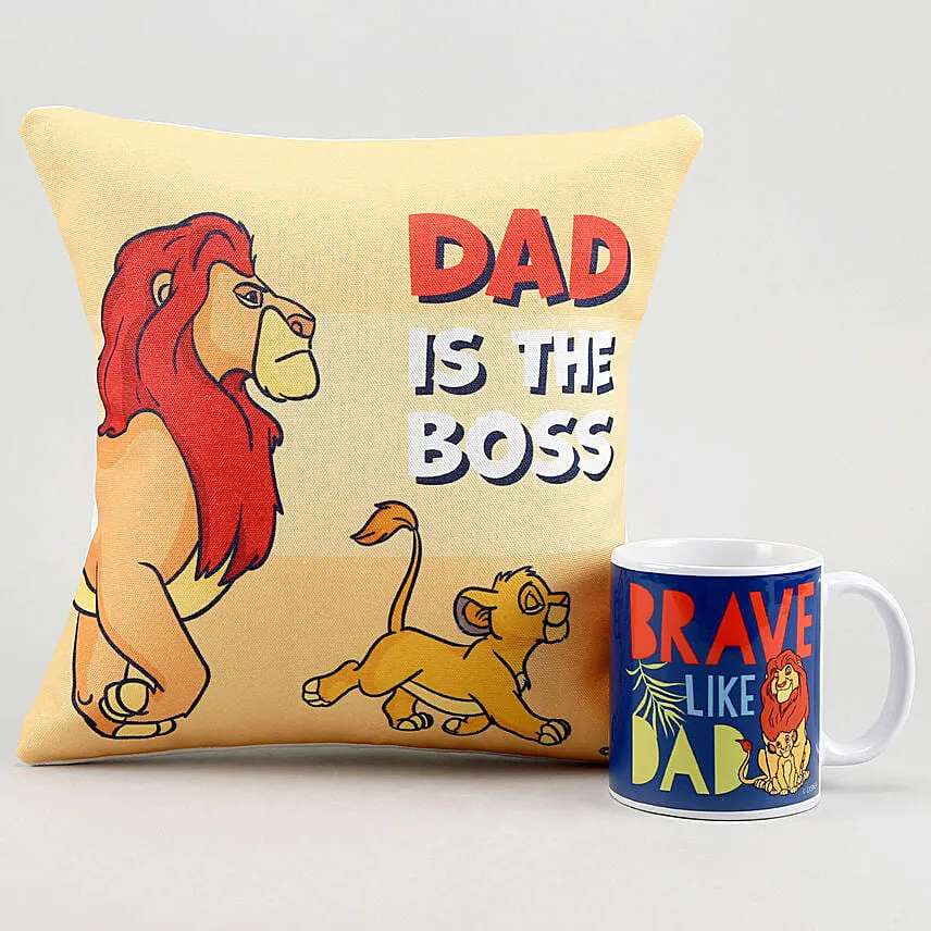 Dad is the Boss Cuhsion & Mug For Father's day