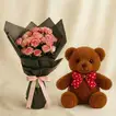 Baby Rose n Carnation Flower Bouquet - Flowers