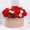 Petals Glow: Exquisite Red Roses and Carnations in Luxury Box