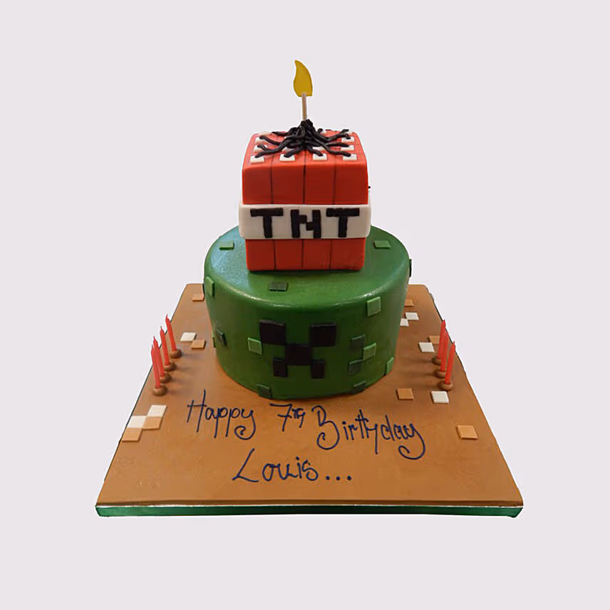 2 Tier Minecraft Cake